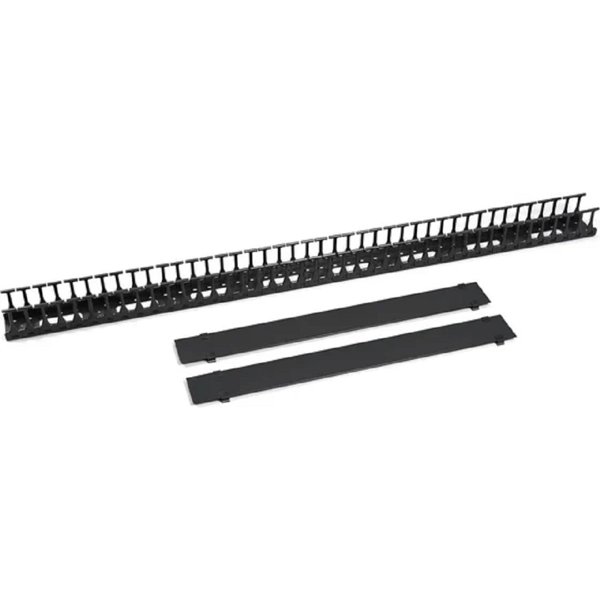 Cabeus VCM-PL-42U-BK Вертикальный кабельный органайзер-гребенка в шкаф 42U, пластиковый, цвет черный (RAL 9004)