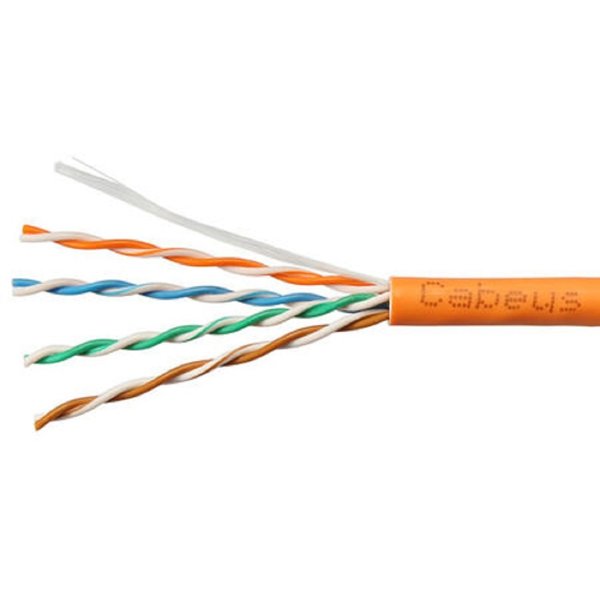 Cabeus UTP-4P-Cat.5e-SOLID-LSZH-OR-LIGHT-25 Кабель витая пара UTP (U/UTP), категория 5e, 4 пары 0,48мм (24 AWG), одножильный, LSZH, нг(А)-HF, оранжевый, (25 м)