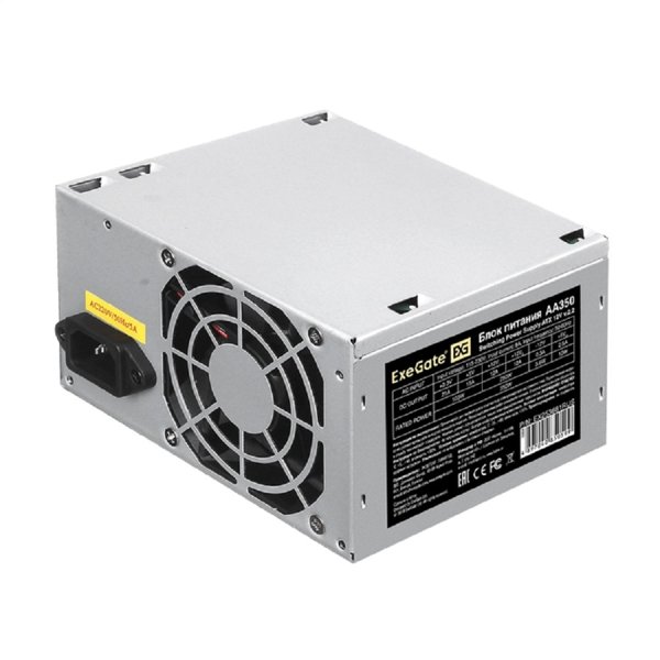 Exegate EX253681RUS / 255722 Блок питания 350W Exegate AA350, ATX, 8cm fan, 24+4pin, 2*SATA, 1*IDE, OEM