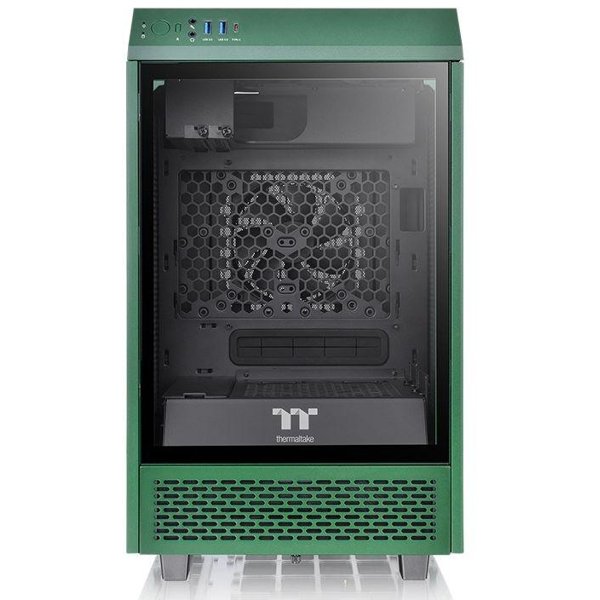 Корпус Thermaltake The Tower 100 Racing Green черный без БП miniITX 1x120mm 3x140mm 2xUSB3.0 audio bott PSU