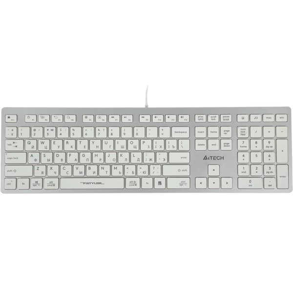 Клавиатура A4Tech Fstyler FX50 белый USB slim Multimedia (FX50 WHITE)