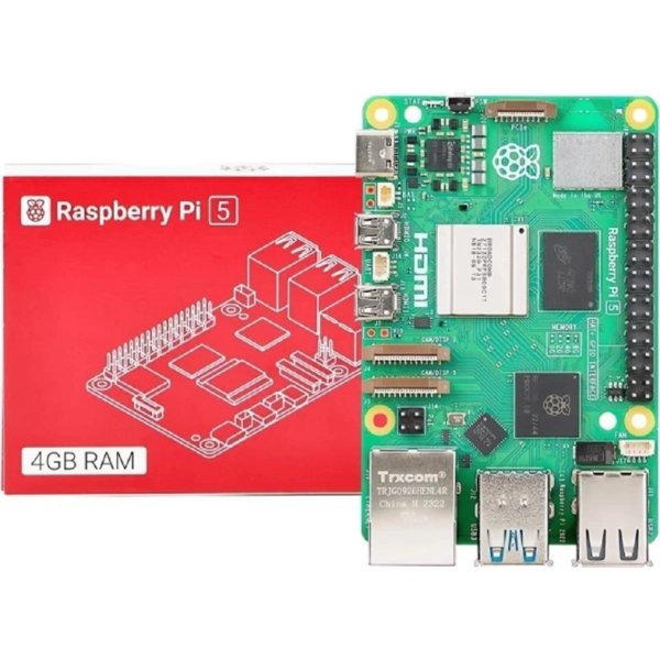Микрокомпьютер Raspberry Pi 5 4Гб Broadcom BCM2712 четырехъядерный 64-разрядный процессор Arm Cortex-A76 CPU 2,4 ГГц, (46054 )