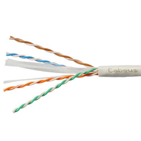 Cabeus UTP-4P-Cat.6-SOLID-LSLTx-GY-25 Кабель витая пара UTP (U/UTP), категория 6, 4 пары (23 AWG), одножильный, нг(А)-LSLTx, серый (25 м)