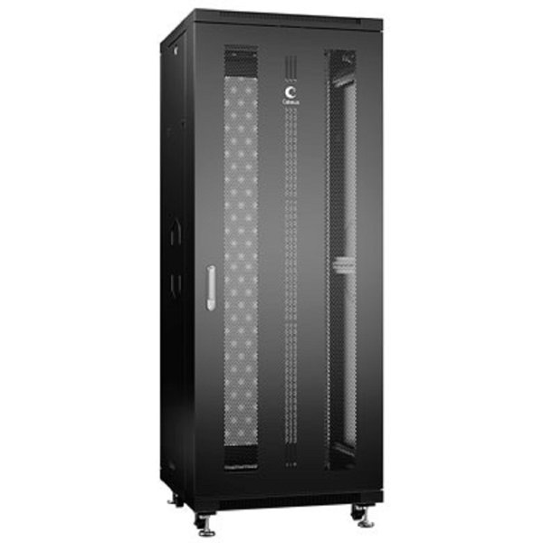 Cabeus ND-05C-32U60/80-BK Шкаф монтажный телекоммуникационный 19" напольный для распределительного и серверного оборудования 32U 600x800x1610mm (ШхГхВ) передняя и задняя перфорированные двери, ручка с