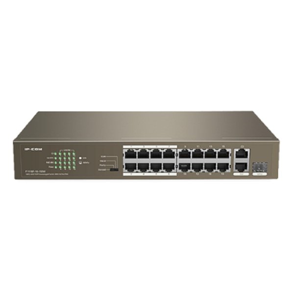 IP-COM F1118P-16-150W Коммутатор PoE неуправляемый 18-Ports 10/100 Mbps Base-TX + 1-Port 1000 Base-X SFP / 16-Ports PoE (PoE бюджет 130W)