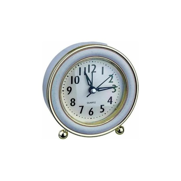 Perfeo Quartz часы-будильник "PF-TC-016", круглые диам. 10,5 см, подсветка, синие