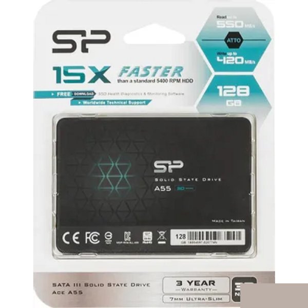 Silicon Power SSD 128Gb A55 SP128GBSS3A55S25 {SATA3.0, 7mm}