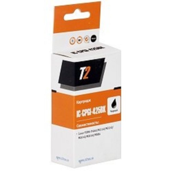 T2 PGI-425BK Картридж (IC-CPGI-425BK) для Canon PIXMA iP4840/MG5140/MG6140/MG8140/MX884, черный с чипом