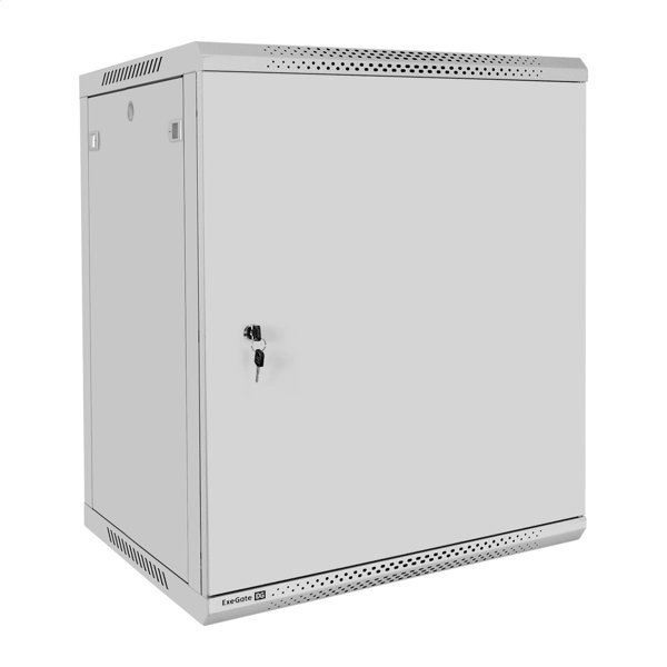 Exegate EX300269RUS Шкаф телекоммуникационный 19" настенный 15U ExeGate EC-WM-15U.600.M.GREY (19”, 15U, 600x600x769mm (ШхГхВ), передняя дверь металл, съемные боковые панели, пыле- и влагозащита IP23,