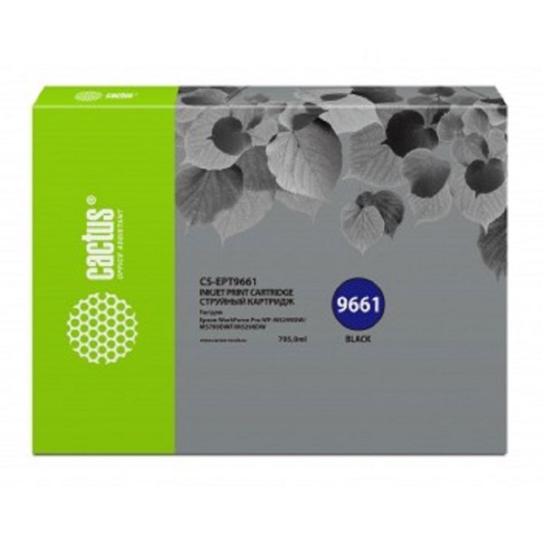 CACTUS CS-EPT9661  Картридж для Epson WorkForce Pro WF-M5299DW/M5799DWF, черный (795мл)