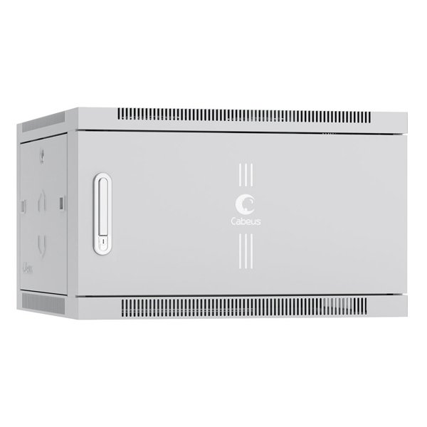 Cabeus SH-05F-6U60/45m Шкаф телекоммуникационный настенный 19" 6U 600x450x368mm (ШхГхВ) дверь металл, цвет серый (RAL 7035)