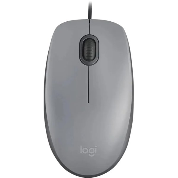 910-006760 Мышь Logitech M110 Silent Mid Grey [бесшумная, оптическая, 1000dpi, USB, 1.8м]