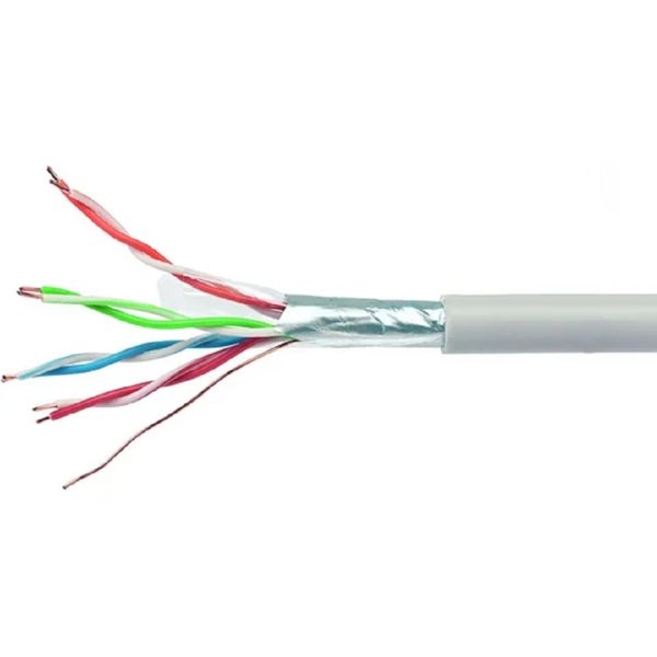 Cablexpert FPC-6057-4-CU/100 Кабель Cablexpert (RU) FTP indoor 4x2x0.57, медный, кат.6, однож., 100м, box, серый