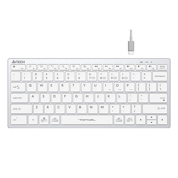 Клавиатура A4Tech Fstyler FBX51C белый USB беспроводная BT/Radio slim Multimedia (FBX51C WHITE)