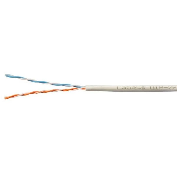 Cabeus UTP-2P-Cat.5e-SOLID-LSZH-GY Кабель витая пара UTP (U/UTP), категория 5e, 2 пары (24 AWG), одножильный, серый LSZH, нг(А)-HF, (305 м)