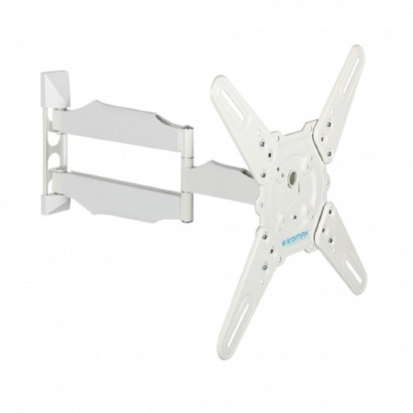 Kromax ATLANTIS-40 white, Кр. стал. наст. для TV 22"-65", max 40 кг, 5 ст св., нак. +5°-15°, пов. 180°, от ст. 60-523 мм, max VESA 400x400 мм