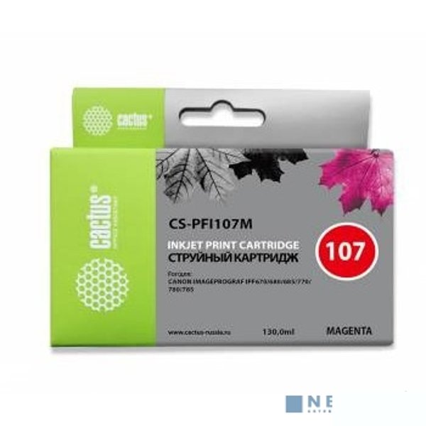 CACTUS PFI-107M Картридж струйный для Canon IP iPF670/iPF680/iPF685/iPF770/iPF780/iPF785/, пурпурный (130мл)
