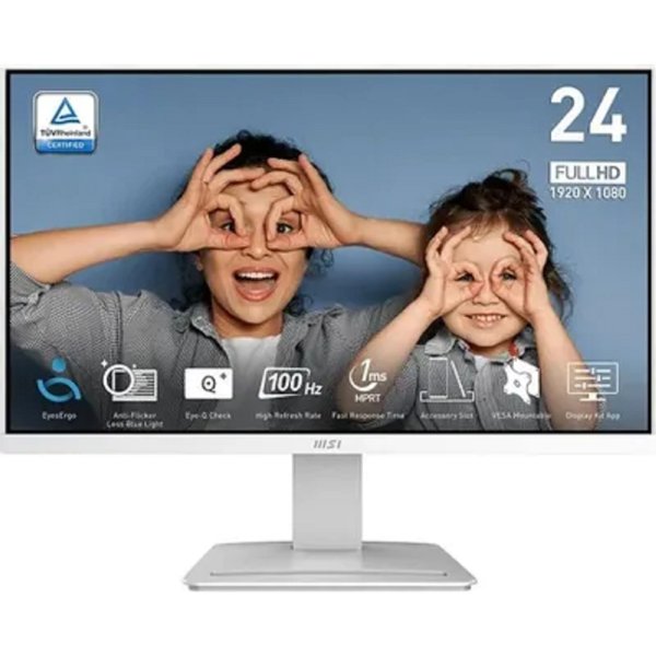 MSI PRO 23.8" MP2412W белый {VA 1920x1080 100Hz 5ms 16:9 300cd 178/178 HDMI DisplayPort M/M} [9S6-3BA9CH-072]