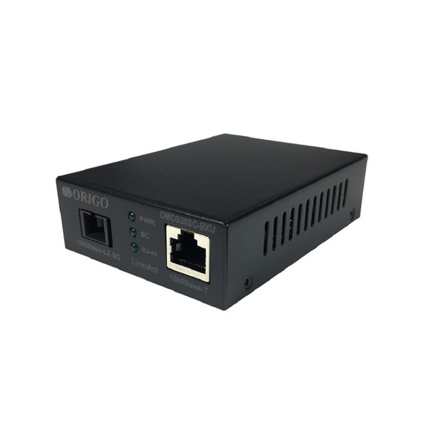 ORIGO OMCG20SC-BXU/A1A WDM медиаконвертер 1000Base-T / 1000Base-LX (SC), Tx: 1310 нм, Rx: 1550 нм, одномод, до 20 км