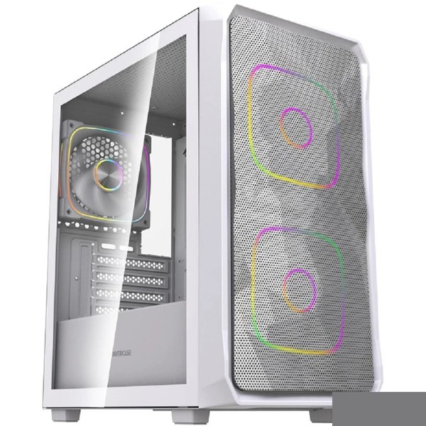 Powercase Корпус Mistral SM06 ARGB, Tempered Glass, 3x120mm ARGB PWM fans, белый, mATX (CMMSM06W-A3)