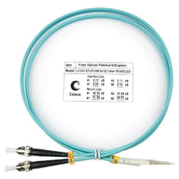 Cabeus FOP-50-LC-ST-1m ШНУР ОПТИЧЕСКИЙ DUPLEX LC-ST 50/125 MM OM3 1М LSZH