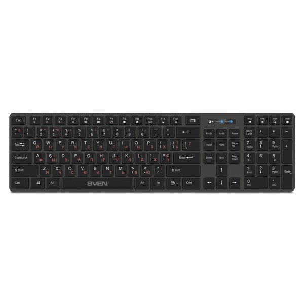 Беспроводная клавиатура SVEN KB-E5300W графит (109 кл.+12Fn)