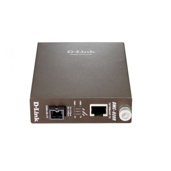 D-Link DMC-920T/B10A WDM медиаконвертер с 1 портом 10/100Base-TX и 1 портом 100Base-FX с разъемом SC (ТХ: 1550 нм; RX: 1310 нм) для одномодового оптического кабеля (до 20 км)