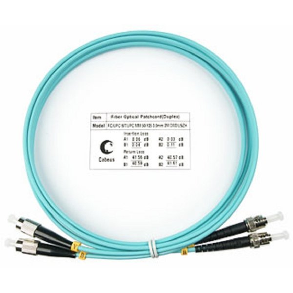 Cabeus FOP-50-FC-ST-2m Шнур оптический duplex FC-ST 50/125 mm OM3 2м LSZH
