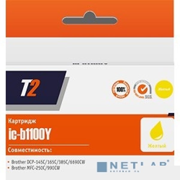 T2 LC-1100Y/LC-980Y Картридж для Brother DCP-145C/165C/185C/365CN/375CW/385C/395CN/585CW,J715W,6690CW,MFC-250C/290C/490CW/J790CW/990CW, желтый