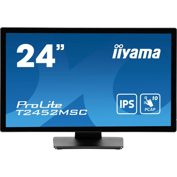 LCD Iiyama 23.8" T2452MSC-B1 TOUCH черный {IPS 1920x1080 60Hz 14ms 400cd HDMI DisplayPort USB M/M}
