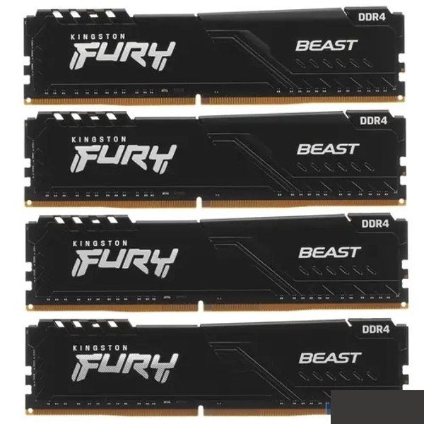 Kingston DRAM 64GB 3200MHz DDR4 CL16 DIMM (Kit of 4) FURY Beast Black EAN: 740617319835