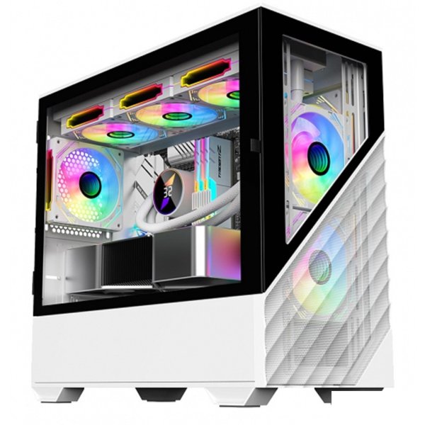 1STPLAYER DK D7 White / mATX / 3x120mm LED fans / D7-WH-3F1-W
