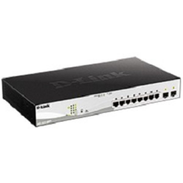 D-Link DGS-1210-10MP/FL1A Управляемый L2 коммутатор с 8 портами 10/100/1000Base-T и 2 портами 1000Base-X SFP (8 портов PoE 802.3af/at, PoE-бюджет 130 Вт)