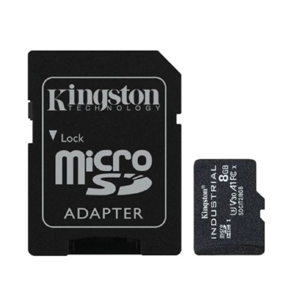 Промышленная карта памяти Micro SecureDigital 8Gb Kingston Class10  [SDCIT2/8GB] Industrial Temperature Class UHS-I с адаптером