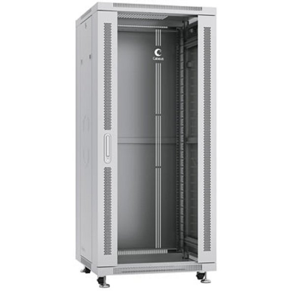 Cabeus SH-05C-27U60/80 Шкаф монтажный телекоммуникационный 19" напольный для распределительного и серверного оборудования 27U 600x800x1388mm (ШхГхВ) передняя стеклянная и задняя сплошная металлическая