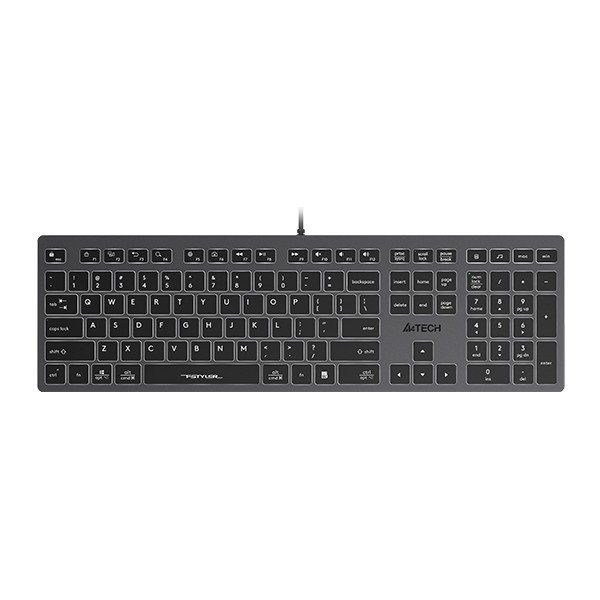 Клавиатура A4Tech Fstyler FX60 серый USB slim LED (FX60 GREY / WHITE)