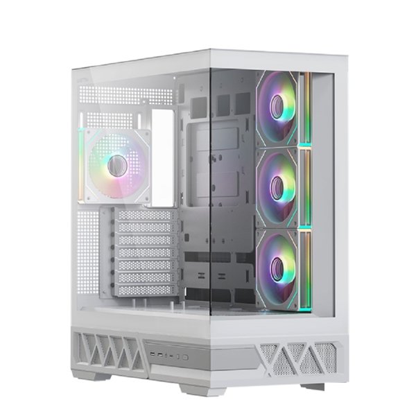 XASTRA Корпус Q700 4ARGB-C10-UC White ATX/Aquarium/Screewless/4x120mm ARGB PWM mirror fans/Argb+PWM HUB 10port/Type C Q700-4FM12A-C10-UC-WH