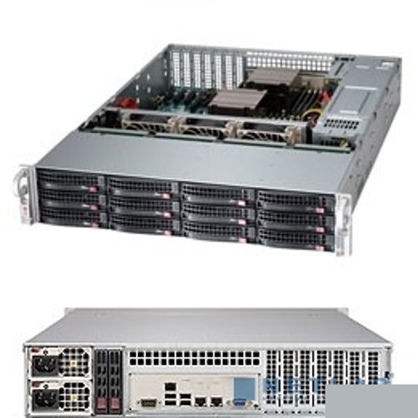 Supermicro CSE-826BE1C4-R1K23LPB Корпус компьютерный Black 2U SC826B LP Chassis w/ 1 SAS3 Redundant 1200W PWS [CSE-826BE1C4-R1K23LPB]
