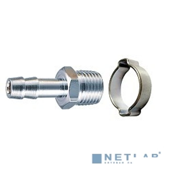 FUBAG Переходник 3/8"M на елочку 10мм с обжимным кольцом 10*15мм блистер  [180263 B]
