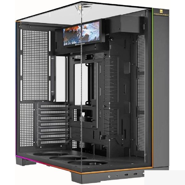 Thermalright Корпус TR-A70 Vision / Black / TG / ARGB Strip / 9.16'' LCD screen / USB TYPE-C / W/O fans / ATX  / TRA70V