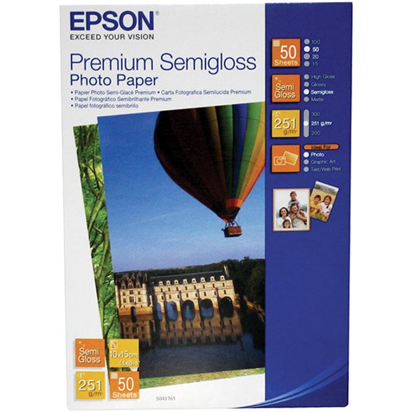 Epson Premium Semigloss Photo Paper (10x15) 50 sheets