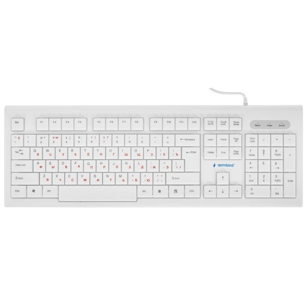 Клавиатура Gembird KB-8354U,{USB, бежевый/белый, 104 клавиши, кабель 1,45м}
