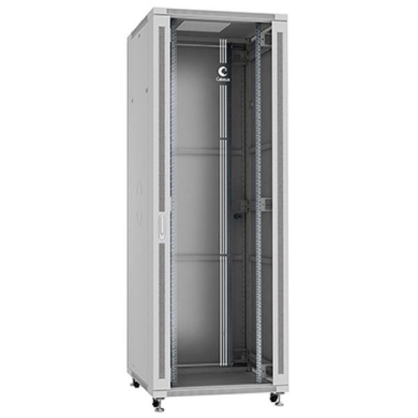 Cabeus SH-05C-47U80/80 Шкаф монтажный телекоммуникационный 19" напольный для распределительного и серверного оборудования 47U 800x800x2277mm (ШхГхВ) передняя стеклянная и задняя сплошная металлическая