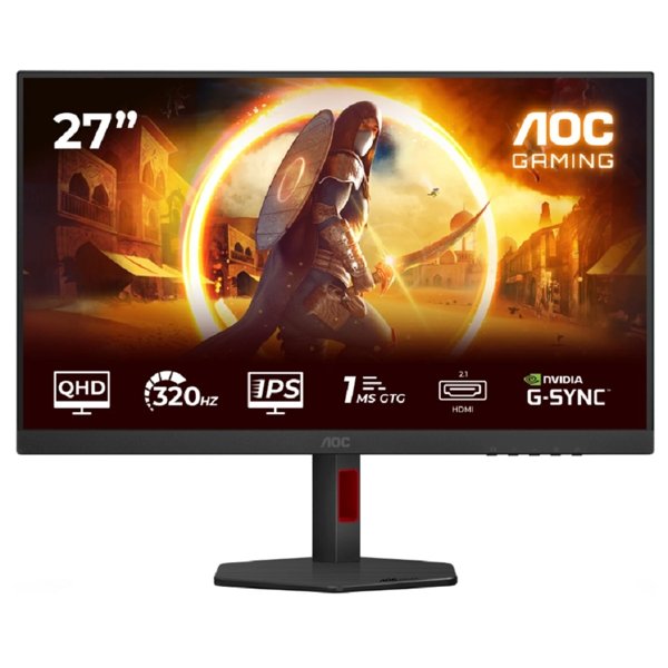 LCD AOC 27" Q27G4SRU Black-Red с поворотом экрана {IPS 2560x1440 320Hz 0.5ms 178/178 450cd 1000:1 2xHDMI2.1 DisplayPort1.4 Pivot}