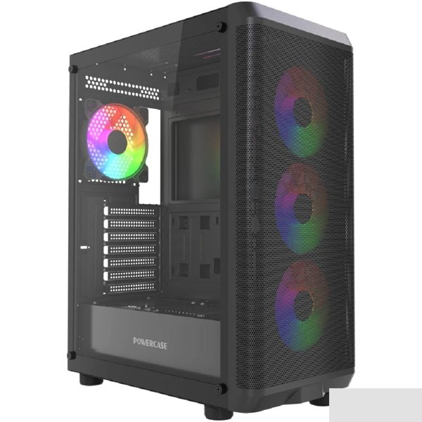 Powercase Mistral EA22, Tempered Glass, 4x 120mm FRGB Fan, чёрный, ATX (CMAEA22-L4)
