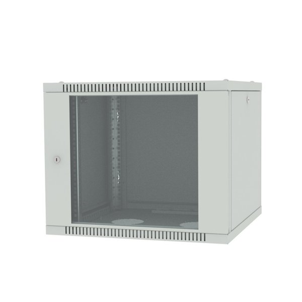 Шкаф настенный 19", 9U Filum FL-WB-0966GM-GY Wall Box (ШхГхВ) 600x600x490 мм, дверь стеклянная, цвет серый RAL7035