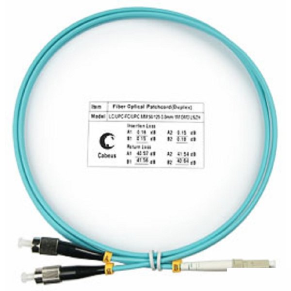 Cabeus FOP-50-LC-FC-1m Шнур оптический duplex LC-FC 50/125 mm OM3 1м LSZH