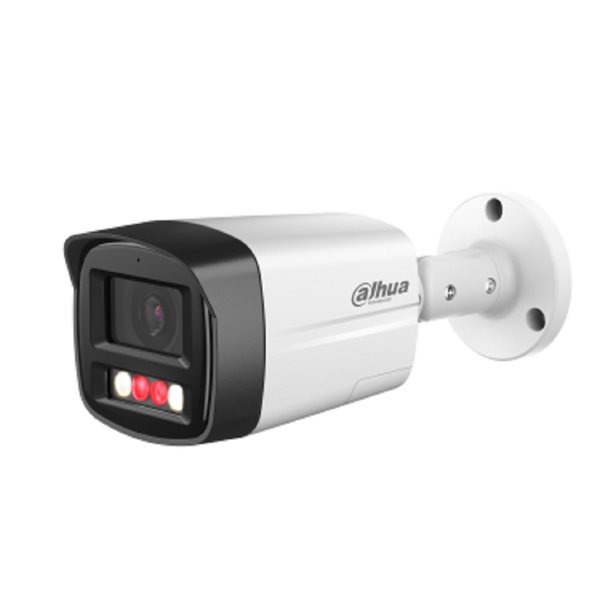 DAHUA DH-IPC-HFW2449TLP-S-PV-0360B Уличная цилиндрическая IP-видеокамера SmartDualLight 4Мп, 1/2.9” CMOS, объектив 3.6мм, видеоаналитика, микрофон+динамик, ИК 30м, LED 30м, IP67, металл