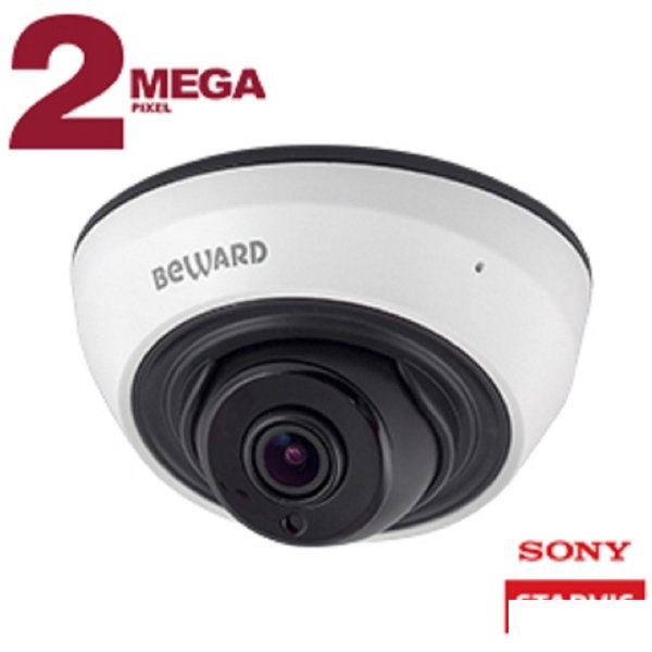 BEWARD SV2005DR Купольная IP-камера Мп, 1/2.8'' КМОП Sony Starvis, 0.002 лк (день)/0.001 лк (ночь), 2xWDR до 140 дБ, 3 потока H.265/Н.264 HP/MP/BP, MJPEG, 30к/с, объектив 2.8 / 3.6 мм (на выбор)
