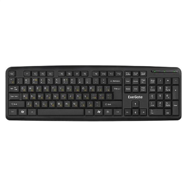 Exegate EX263906RUS Клавиатура Exegate LY-331L, <USB, шнур 2м, черная,  104кл, Enter большой>, Color box